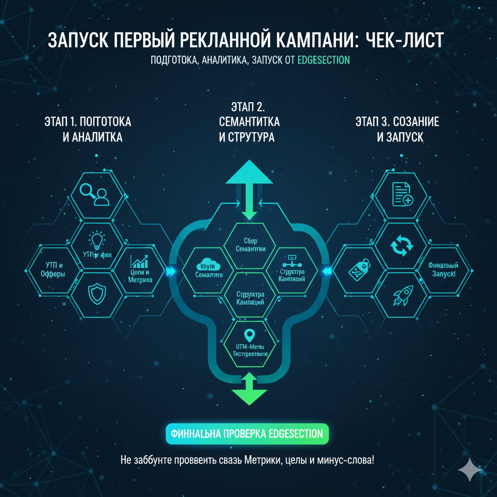 Запуск первой рекламной кампании: Чек-лист 2026