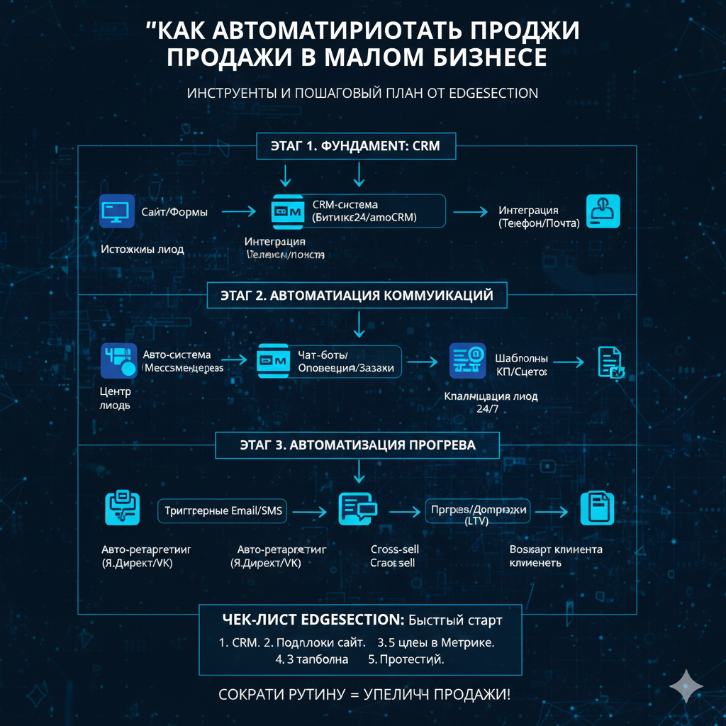 Как автоматизировать продажи в малом бизнесе: Инструменты и пошаговый план 2026