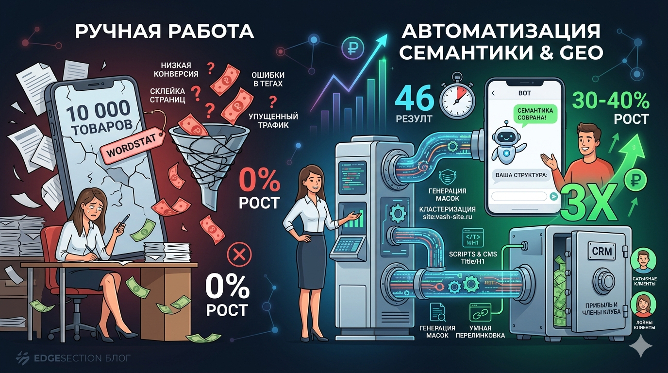 Как собрать семантику для сайта, если у вас 10 000 товаров (пошагово + скрипт)