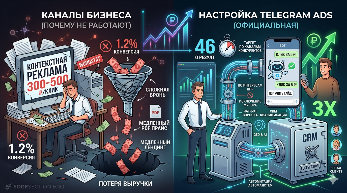 Реклама в Telegram Ads: как получить клика за 5 ₽ в B2B-нише (настройка)