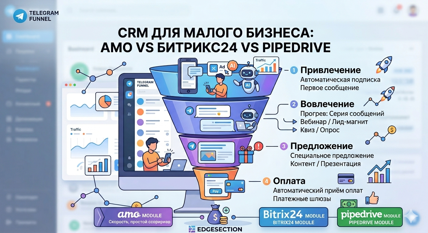 CRM для малого бизнеса: amoCRM vs Битрикс24 vs Pipedrive — какую систему менеджеры освоят быстрее?