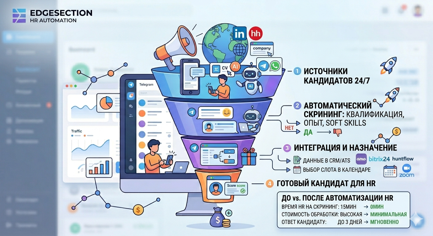 Как чат-бот для HR собирает резюме и проводит скрининг без участия человека — Кейс EDGESECTION