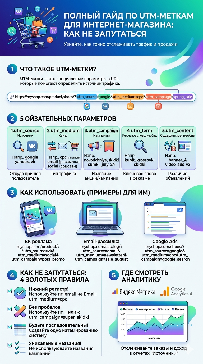 Полный гайд по UTM-меткам для интернет-магазина: как не запутаться