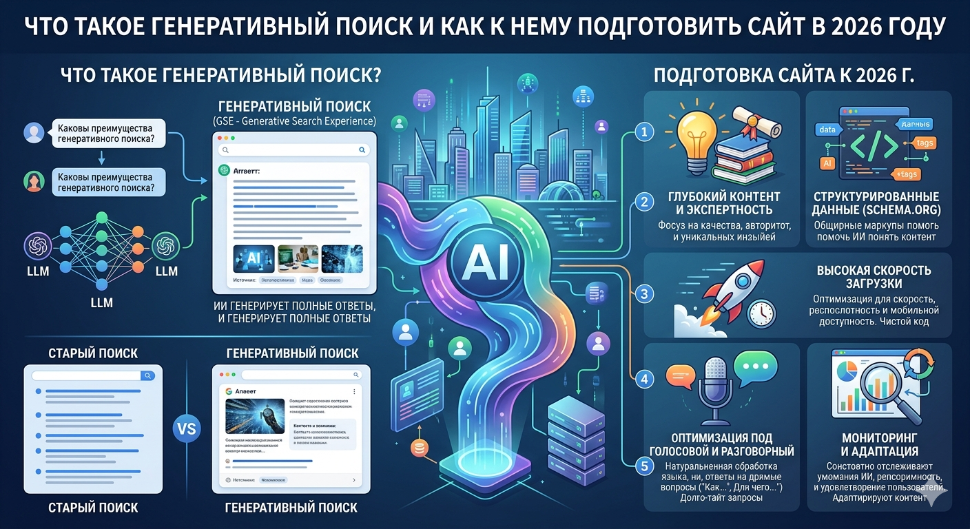 Что такое генеративный поиск и как к нему подготовить сайт в 2026