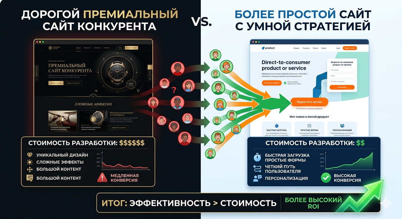 Что делать, если у конкурентов сайт дороже и лучше — стратегия отскока