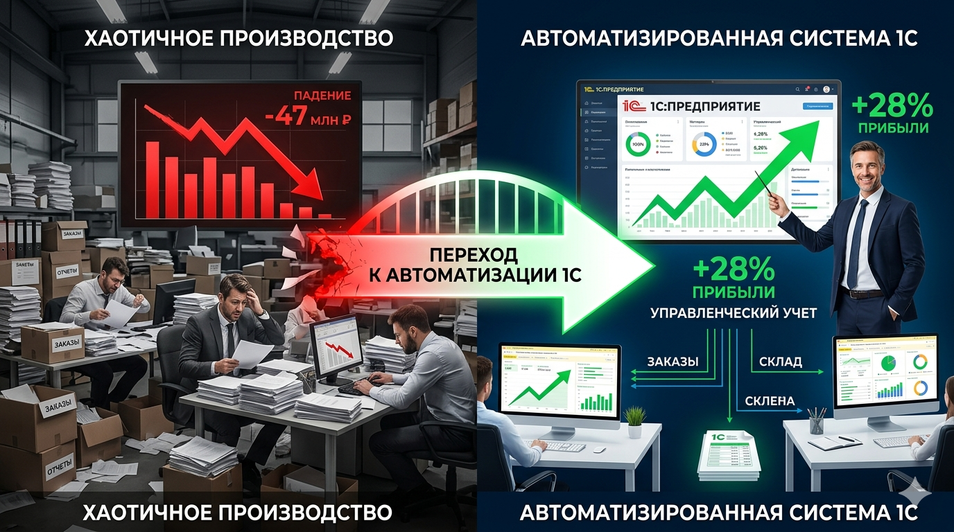 Как 1С автоматизация спасла производственную компанию от банкротства — реальный кейс