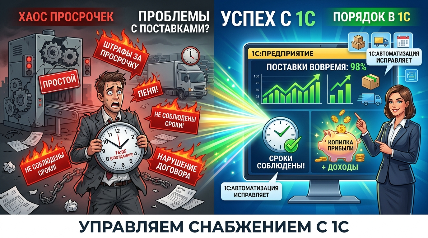 Как 1С помогла бизнесу не потерять 3 млн ₽ на просроченных поставках