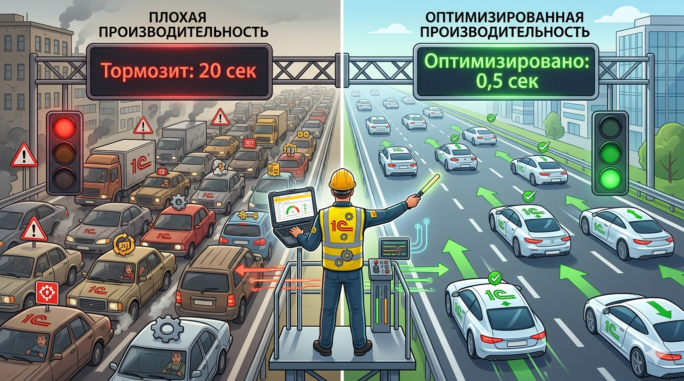 1С и высокая нагрузка: почему ваша база тормозит и как это починить