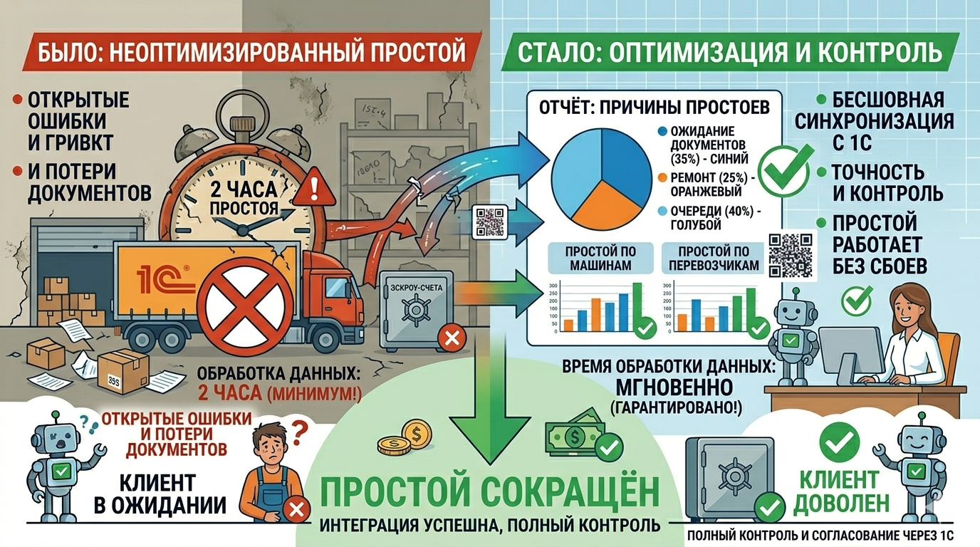 Как 1С помогает логистической компании не терять деньги на простое транспорта