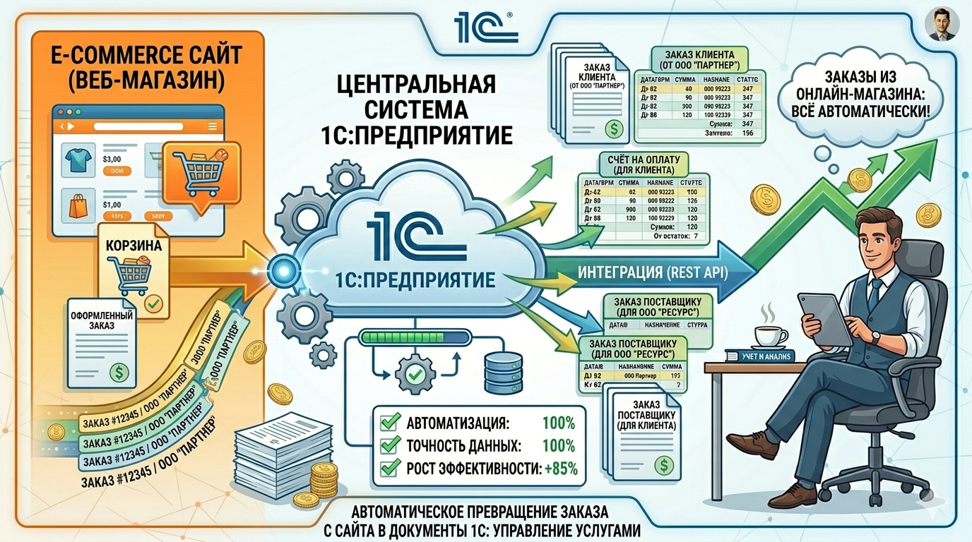 Интеграция 1С и сайта: как заказы автоматически становятся документами