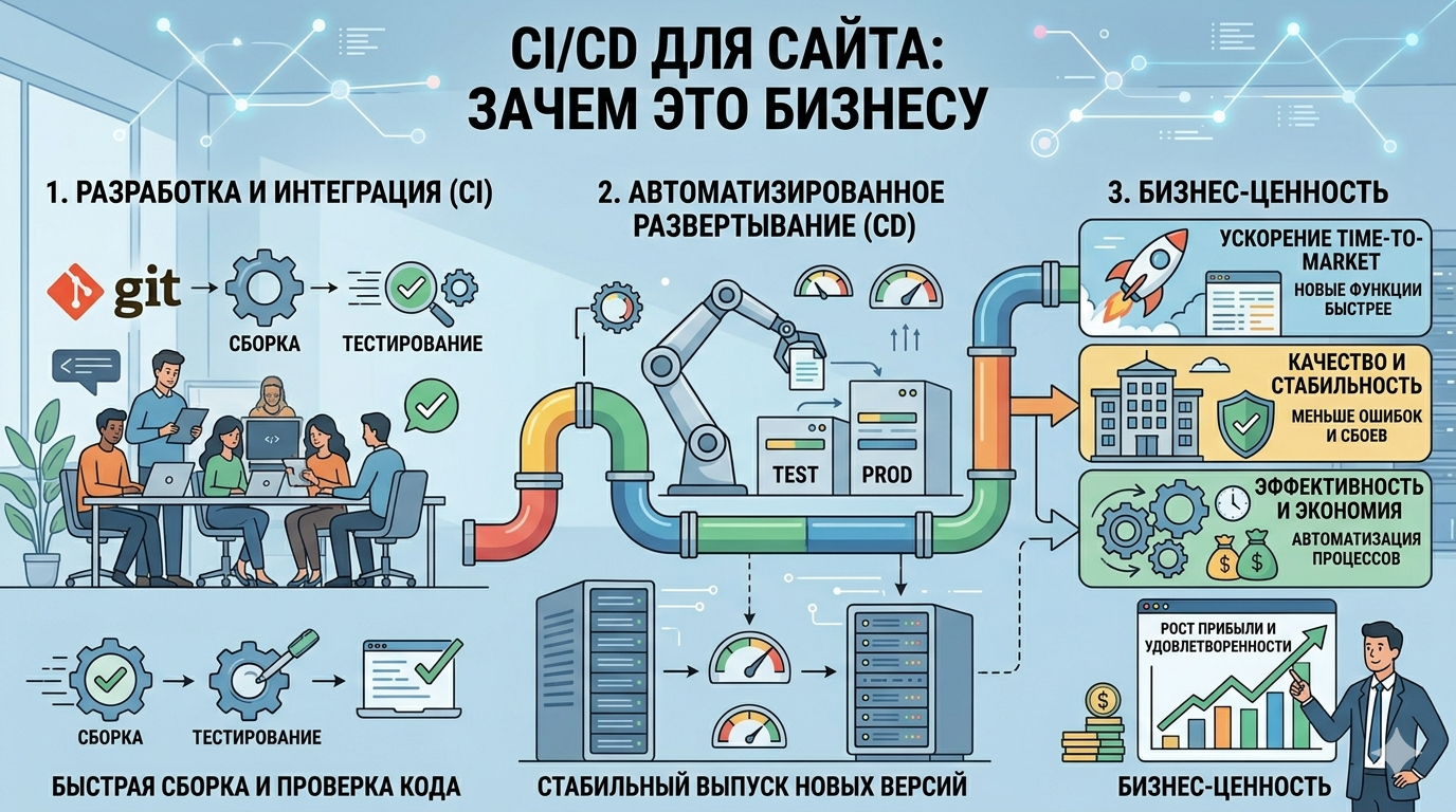 CI/CD для сайта: зачем это бизнесу 