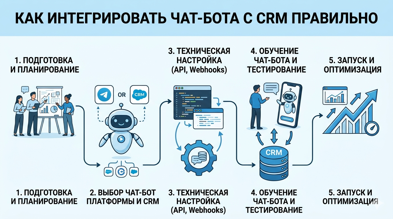 Как интегрировать чат-бота с CRM правильно 