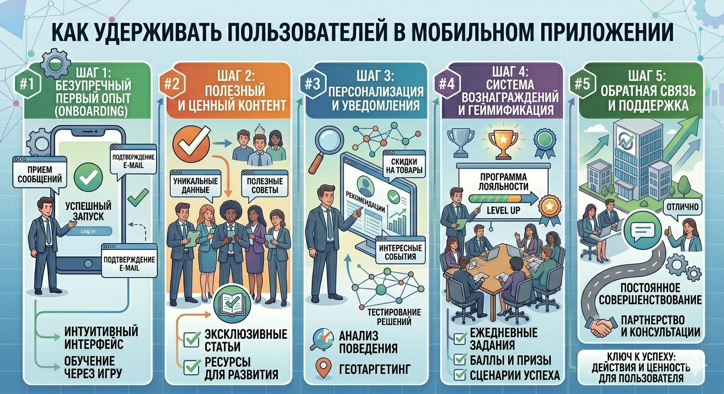 Как удерживать пользователей в мобильном приложении 