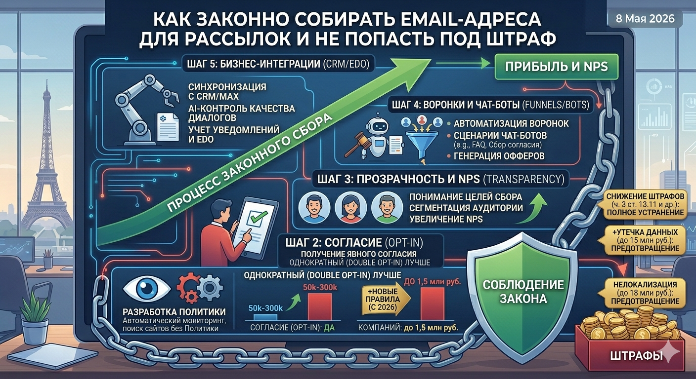 Как законно собирать email-адреса для рассылок и не попасть под штраф