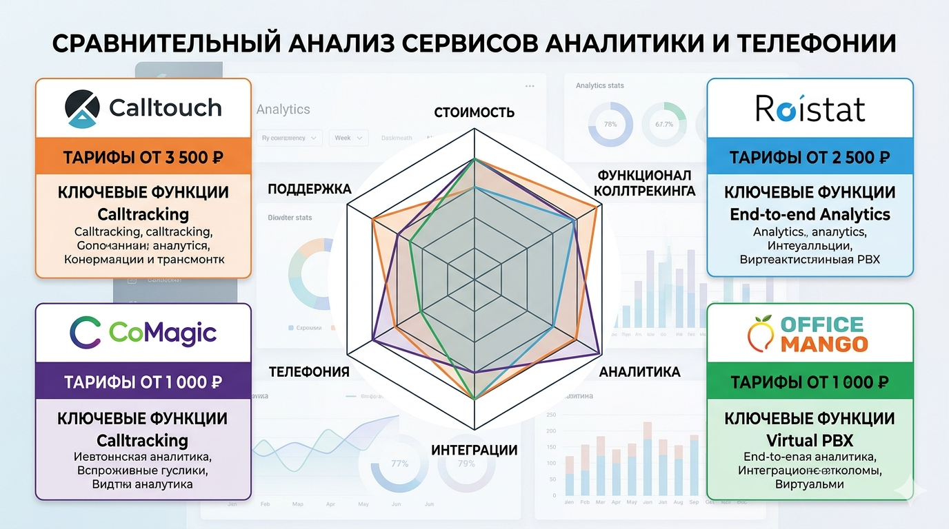 Сравнение сервисов коллтрекинга: Calltouch vs Roistat vs CoMagic vs Mango Office (Mamah)