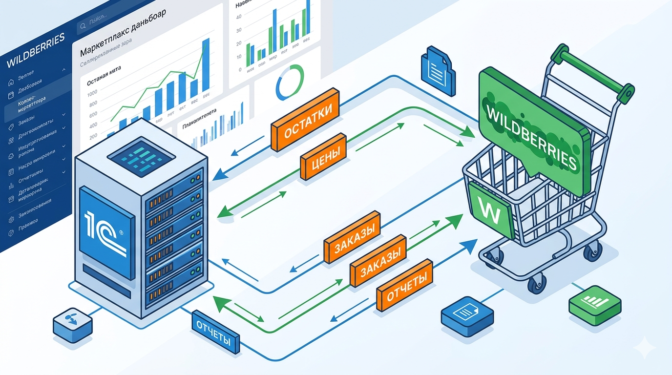 Как настроить обмен данными между 1С и Wildberries через API