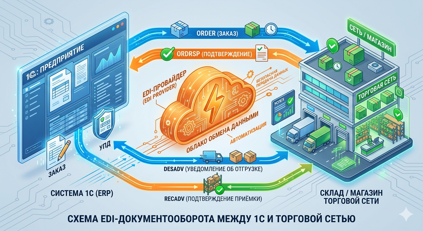 Как автоматизировать EDI-документооборот через 1С